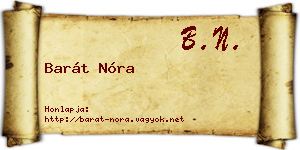 Barát Nóra névjegykártya